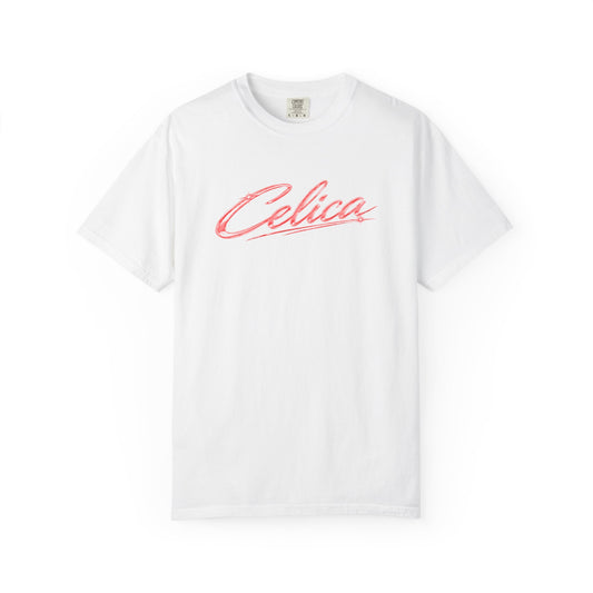 Celica Graphic T-Shirt — Red Retro Sports Car Design