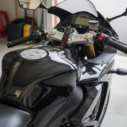 Biker heartbeat embroidered jet tag/keychain
