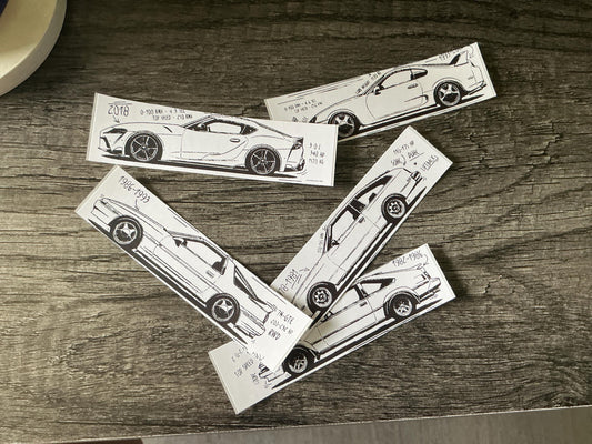 Supra car sticker pack: scrapbook decals etc