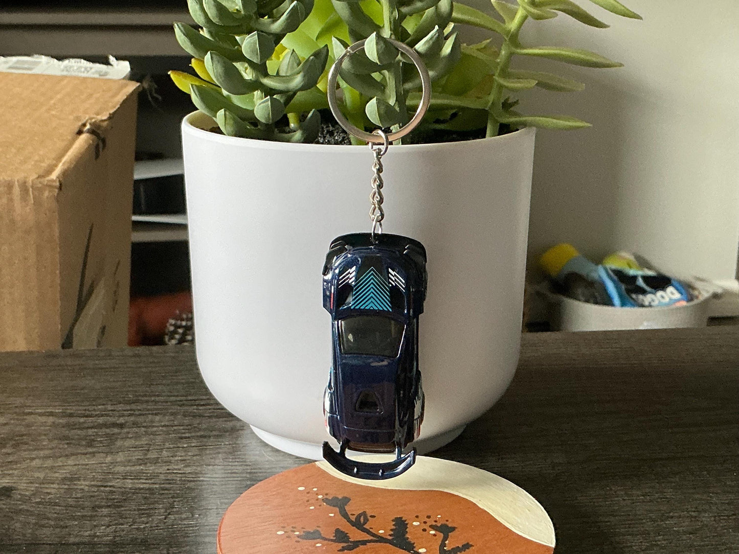 Ford Mustang Mach-E 1400 hotwheels Keychain, Custom Electric Drift Car Keyring