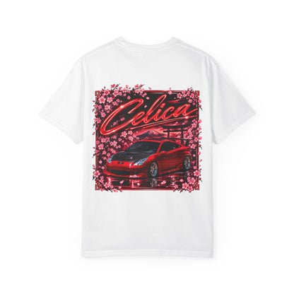 Celica Graphic T-Shirt — Red Retro Sports Car Design