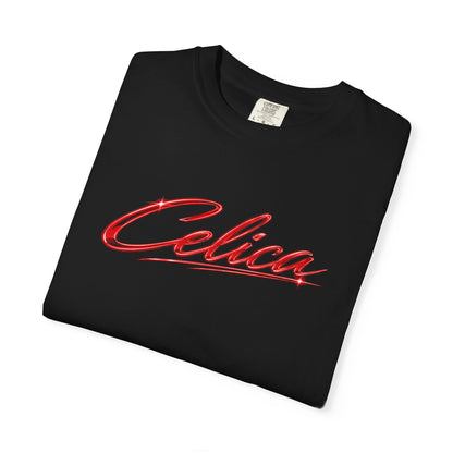 Celica Graphic T-Shirt — Red Retro Sports Car Design