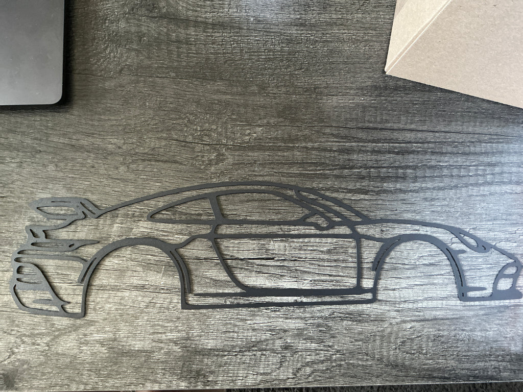 Porsche 911 GT3 RS metal silhouette wall art