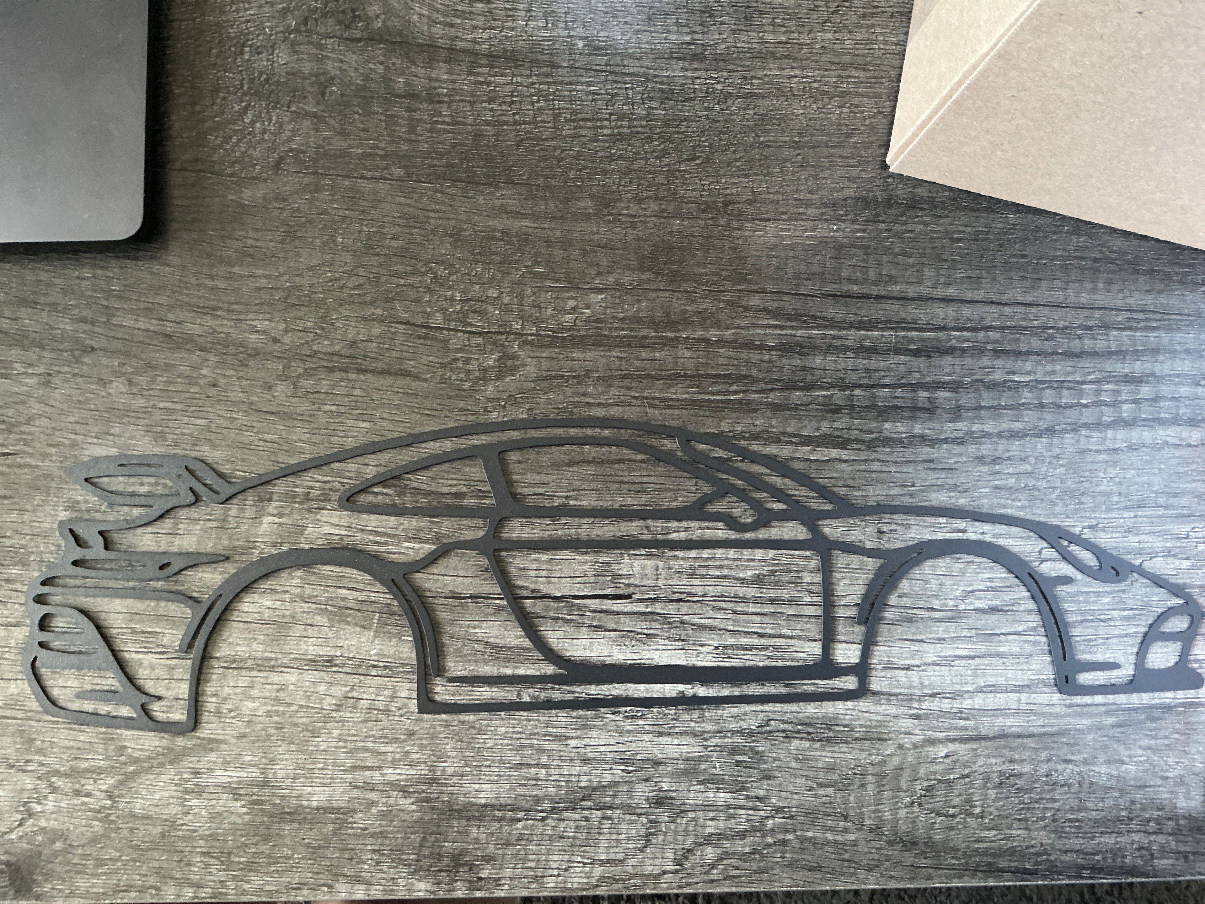 Porsche 911 GT3 RS metal silhouette wall art