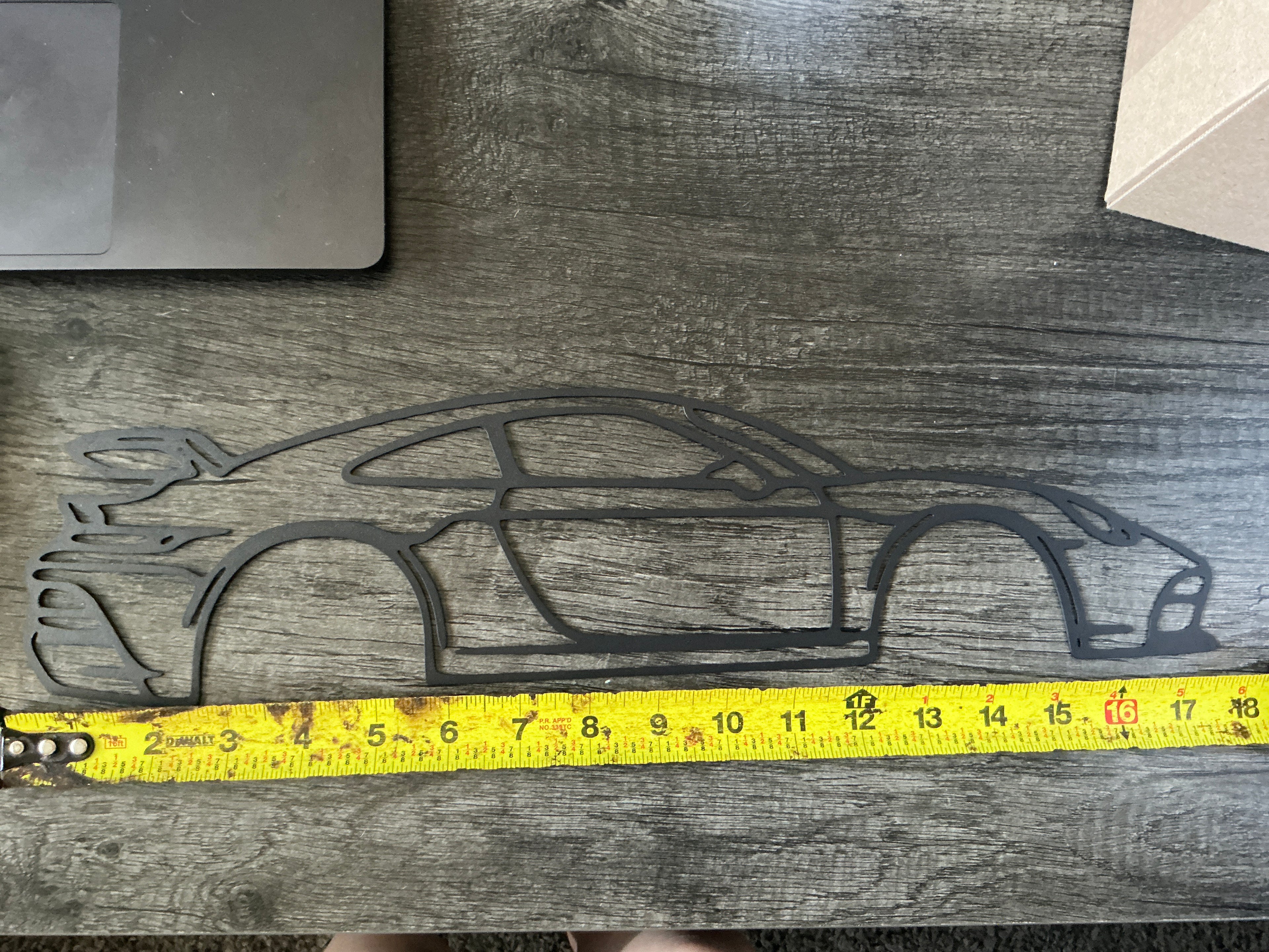 Porsche 911 GT3 RS metal silhouette wall art