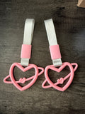 Pink Planet Heart Tsurikawa Ring - Kawaii JDM Drift Handle