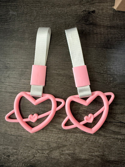 Pink Planet Heart Tsurikawa Ring - Kawaii JDM Drift Handle