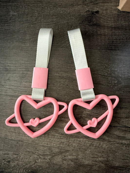 Pink Planet Heart Tsurikawa Ring - Kawaii JDM Drift Handle