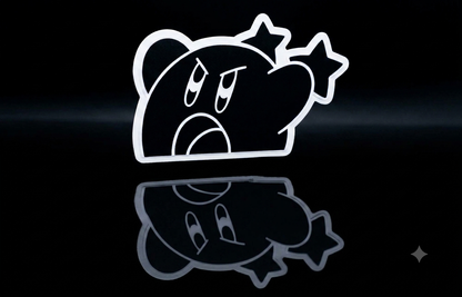 Kirby window peeker vinyl sticker- kawaii vinyl decal