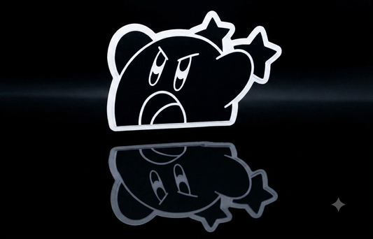 Kirby window peeker vinyl sticker- kawaii vinyl decal