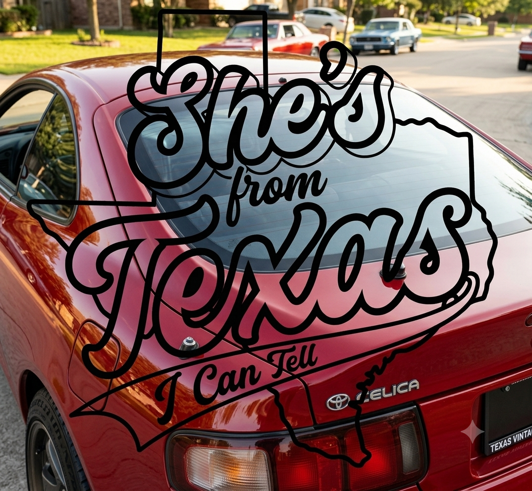 “She's From Texas I Can Tell" Vinyl Decal