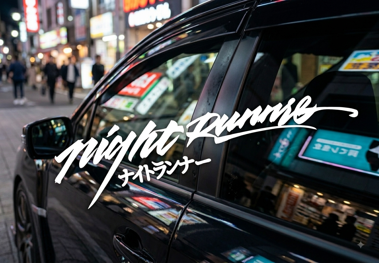 "Night Runner" Japanese Style Vinyl Decal | Car Window Sticker