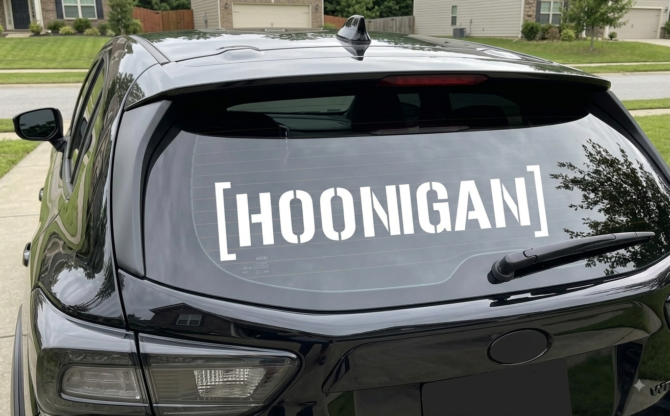 "[HOONIGAN]" Stencil Style Vinyl Decal | Car Window Sticker
