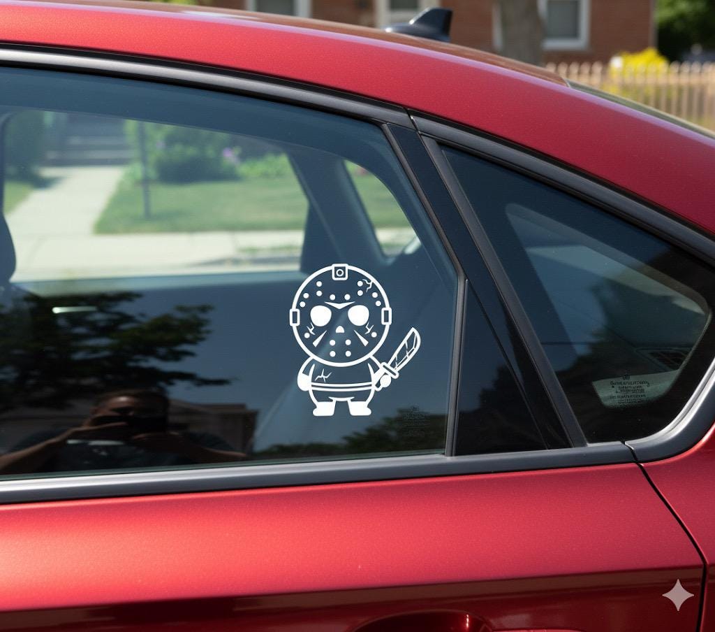 Chibi Jason Voorhees Vinyl Decal | Horror Movie Sticker for Car Window, Laptop, Tumbler | Friday the 13th Fan Gift | Jason decal sticker