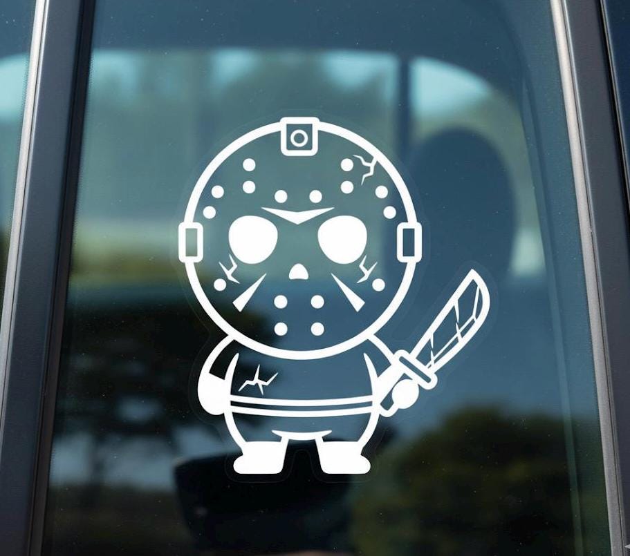 Chibi Jason Voorhees Vinyl Decal | Horror Movie Sticker