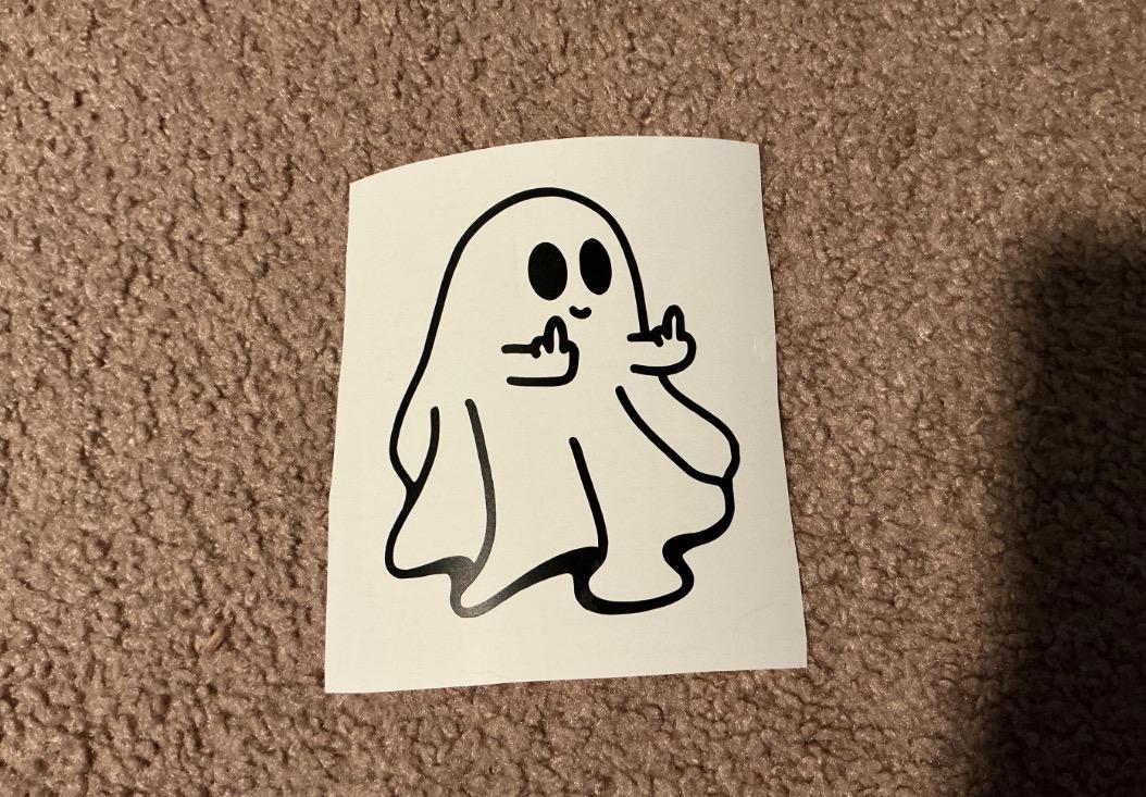 Middle finger ghost decal sticker | Funny Ghost Middle Finger Car Decal | Sassy Goth Alt Vinyl Sticker