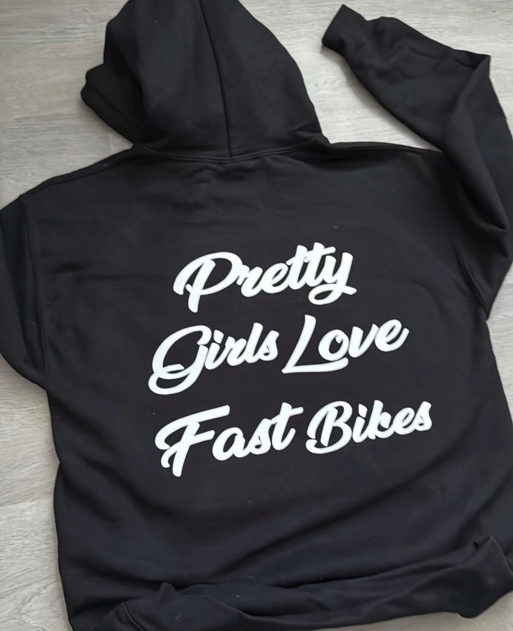 Black Motorcycle Hoodie or T-shirt, Pretty Girls Love Fast Bikes T-Shirt or Hoodie , Riding Club Gear, Funny Graphic Biker Sweatshirt
