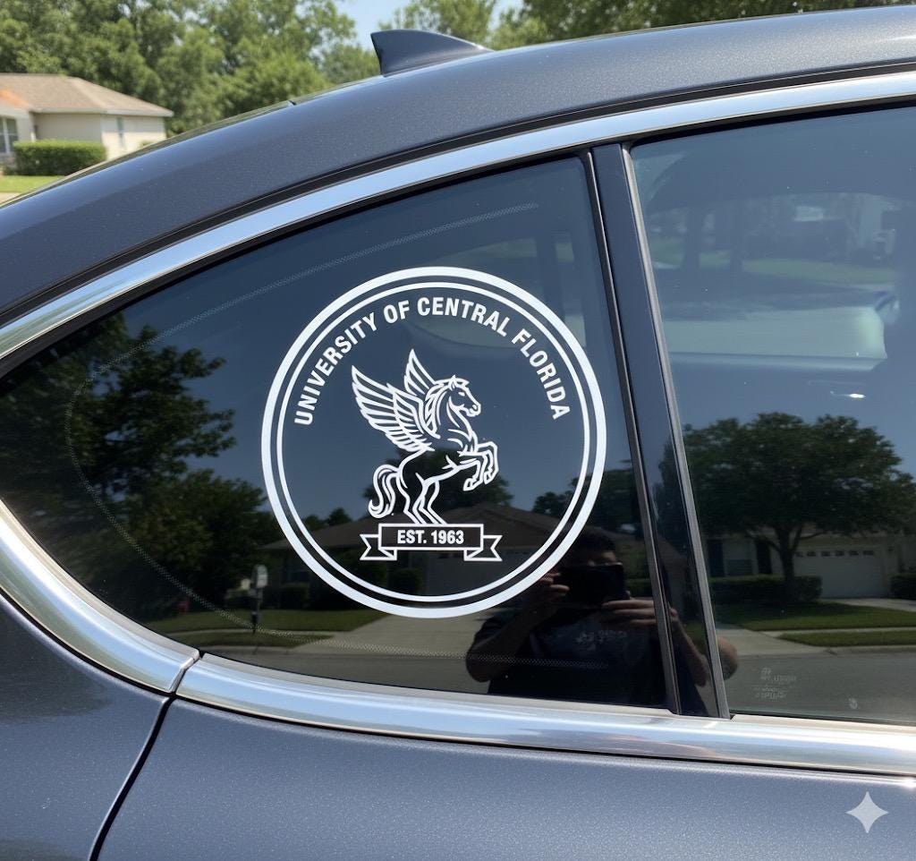 Florida University Vinyl Decal: UF Gators, UCF Knights, USF Bulls | College Car Sticker, Laptop, Water Bottle Alumni Gift