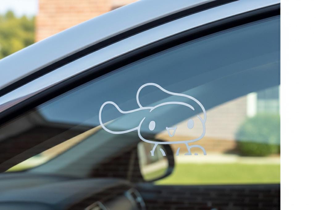 Cinnabon Peeker Sticker, Cinnabon hello kitty Kawaii Car Decal, Sanrio Vinyl Sticker, Waterproof car,Laptop Decal, Cute Anime Bumper Sticker