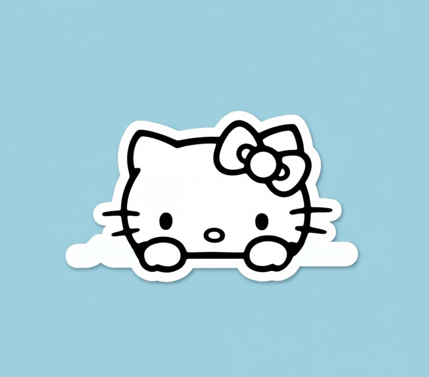 Hello Kitty Car Peeker Decal | Kawaii Sanrio Vinyl Sticker | hello kitty car sticker | vinyl decal sticker