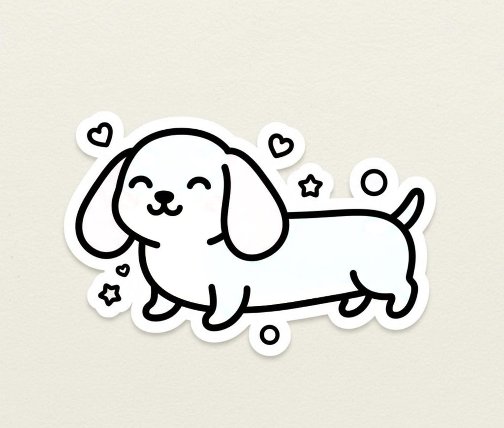 Cute Dachshund Dog Vinyl Sticker, Weiner Dog Decal for Car Window, Laptop, Tumbler, Doxie Lover Gift