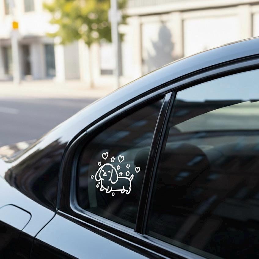 Cute Dachshund Dog Vinyl Sticker, Weiner Dog Decal for Car Window, Laptop, Tumbler, Doxie Lover Gift