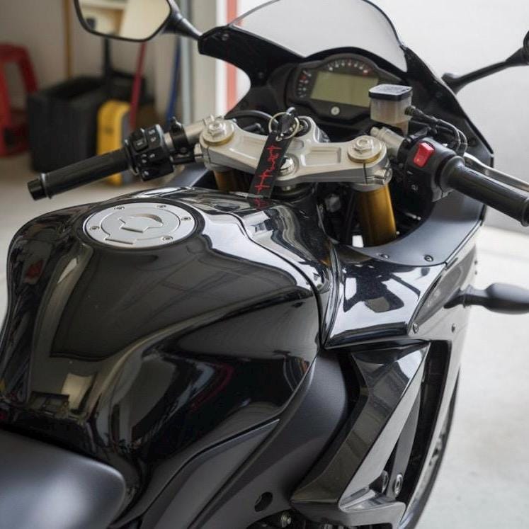 Biker heartbeat embroidered jet tag/keychain