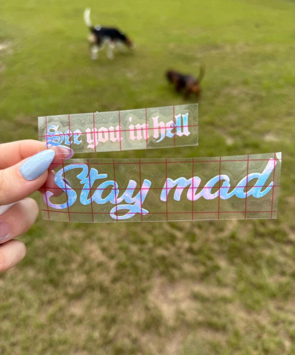 Stay Mad Holographic Vinyl Decal, JDM Car Sticker