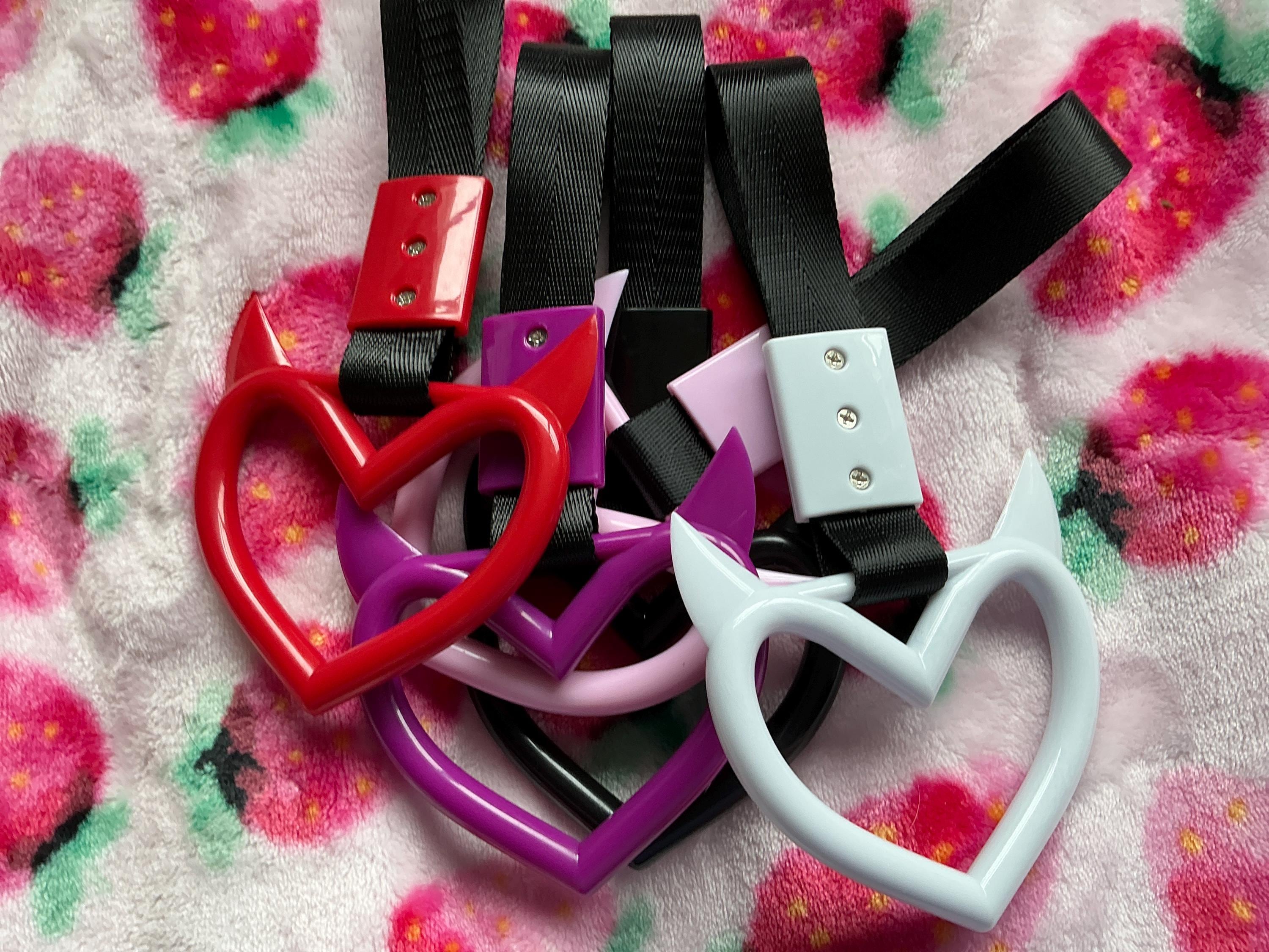 Devil horn heart JDM tsurikawa | drift accessory tsurikawa | JDM lover accessory | devil horn drift handle | JDM Drift Charm | Car Accessory