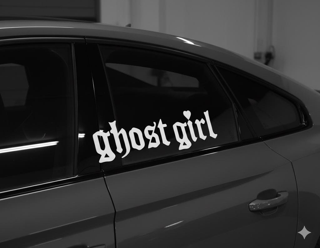 Ghost Girl Decal - Gothic Car Sticker - JDM Vinyl Decal - Spooky Emo Car Window Decal