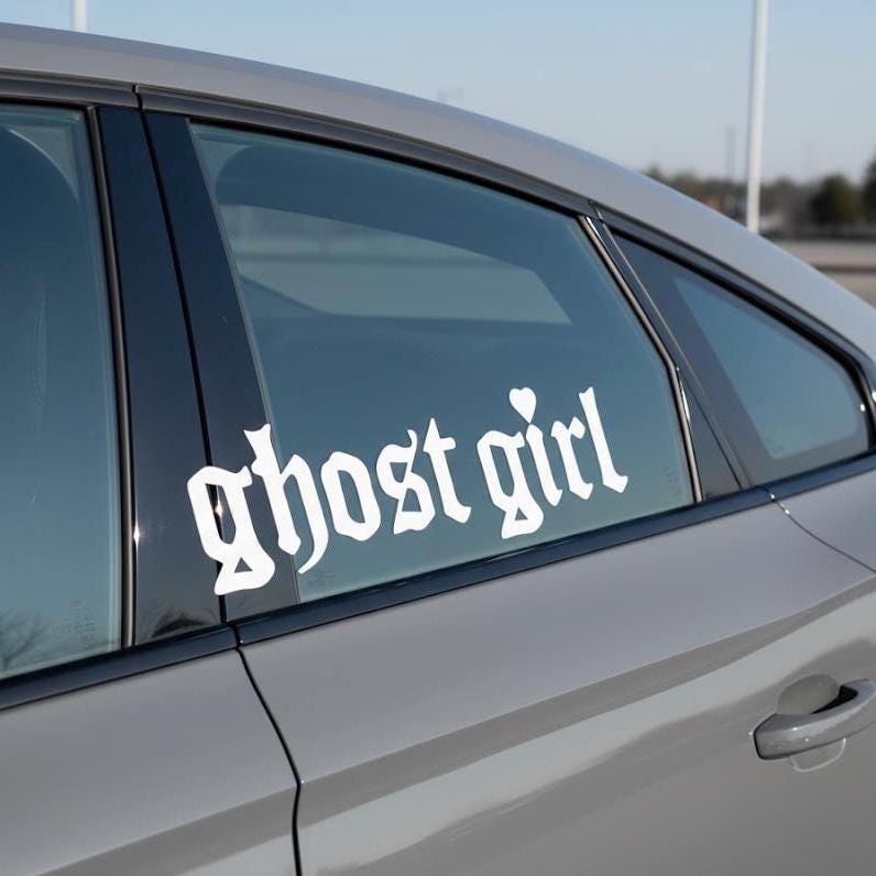 Ghost Girl Decal - Gothic Car Sticker - JDM Vinyl Decal - Spooky Emo Car Window Decal