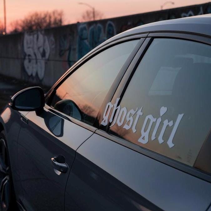 Ghost Girl Decal - Gothic Car Sticker - JDM Vinyl Decal - Spooky Emo Car Window Decal