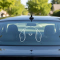 Beagle Ears Silhouette Car Decal | Minimalist Dog Mom Vinyl Sticker