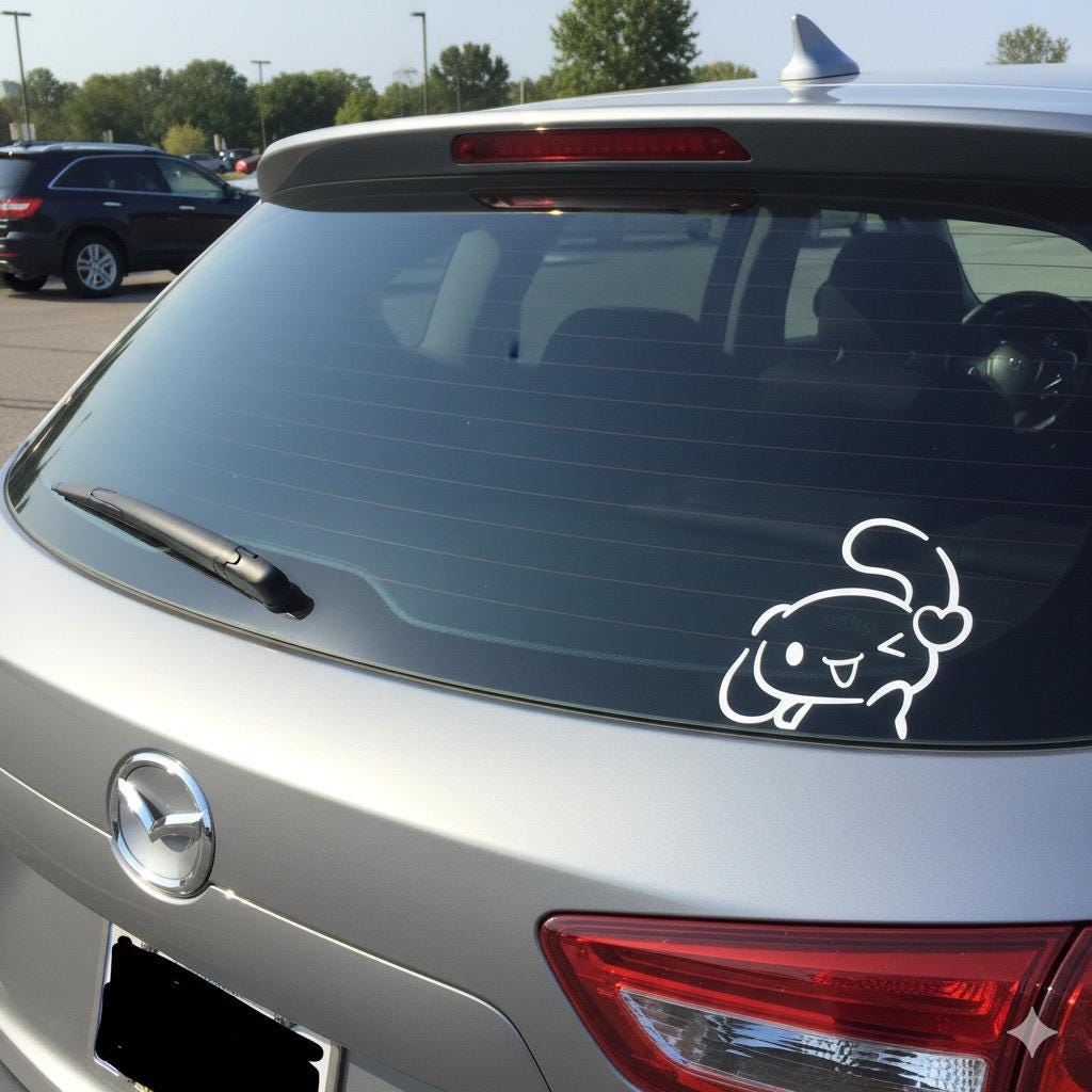 Cinnabon Peeker Sticker, Kawaii Car Decal, Sanrio Vinyl Bumper Sticker, Cute Anime Peeker Window Decal, hello kitty Cinnabon