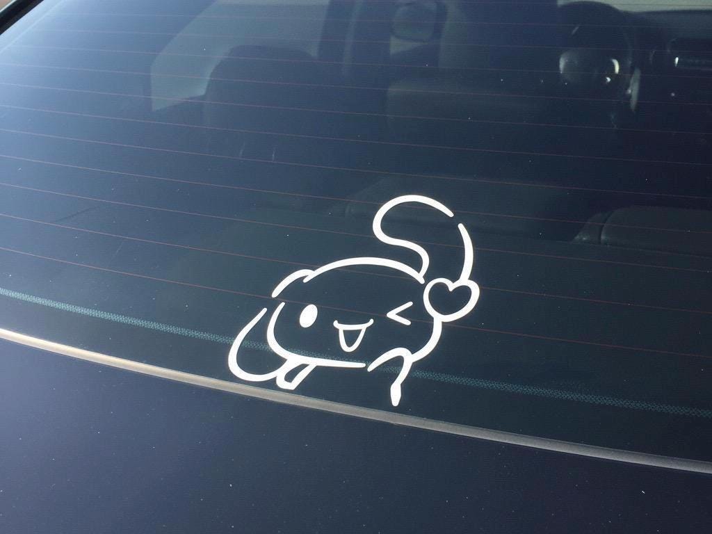 Cinnabon Peeker Sticker, Kawaii Car Decal, Sanrio Vinyl Bumper Sticker, Cute Anime Peeker Window Decal, hello kitty Cinnabon