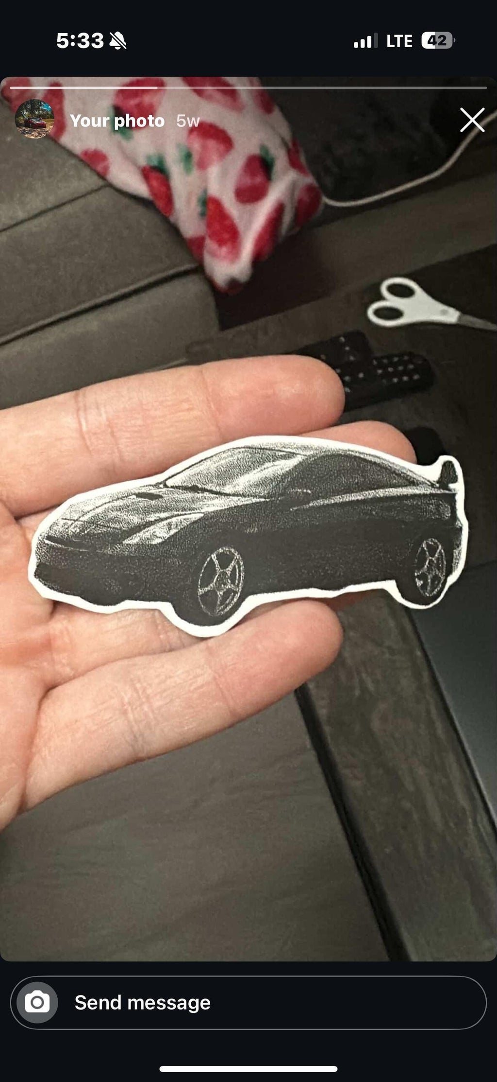 Custom car photo sticker: black and white paper sticker decal