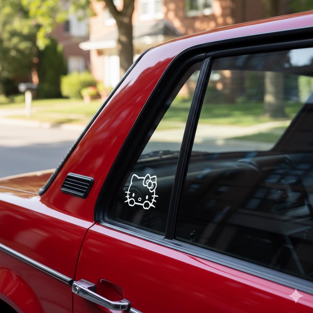 Hello Kitty Car Peeker Decal | Kawaii Sanrio Vinyl Sticker