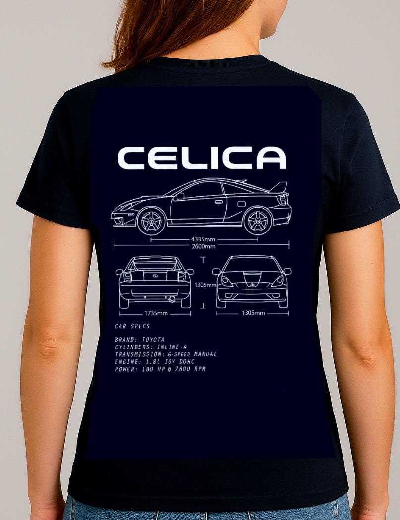 Toyota Celica T-Shirt | JDM Car Cartoon Graphic Tee, uses broad, high-traffic keywords | Toyota Celica hoodie