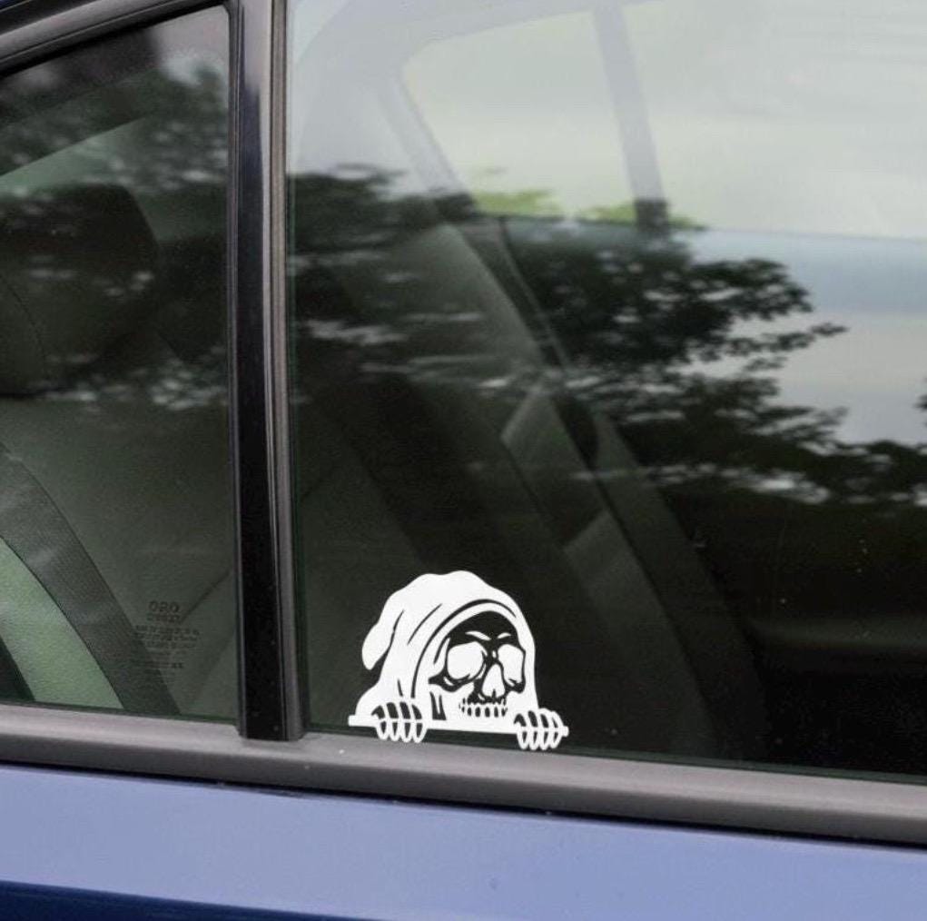 Grim Reaper Peeker Sticker: JDM Weatherproof Vinyl Decal | car decal sticker