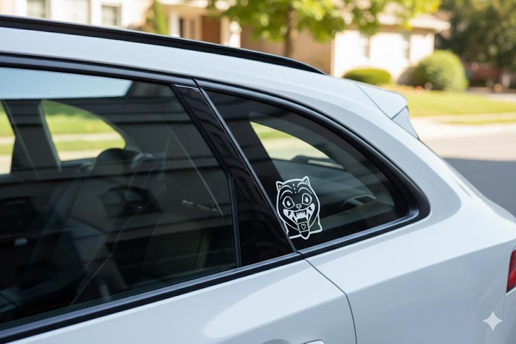 Kpop Demon Hunters Derpy Tiger Vinyl Sticker | Car Window Decal | K-Drama Movie Fan Gift