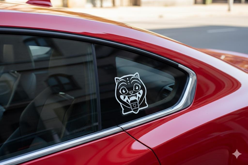 Kpop Demon Hunters Derpy Tiger Vinyl Sticker | Car Window Decal | K-Drama Movie Fan Gift