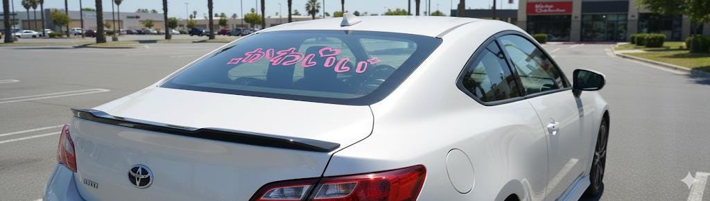 Kawaii Japanese Text Car Sticker - Vinyl Decal
