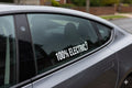 100% Electric Vinyl Decal - EV Car Sticker for Tesla, Rivian, Lucid - Eco Friendly Gift for Electric Vehicle Owners - Modern Window Graphics