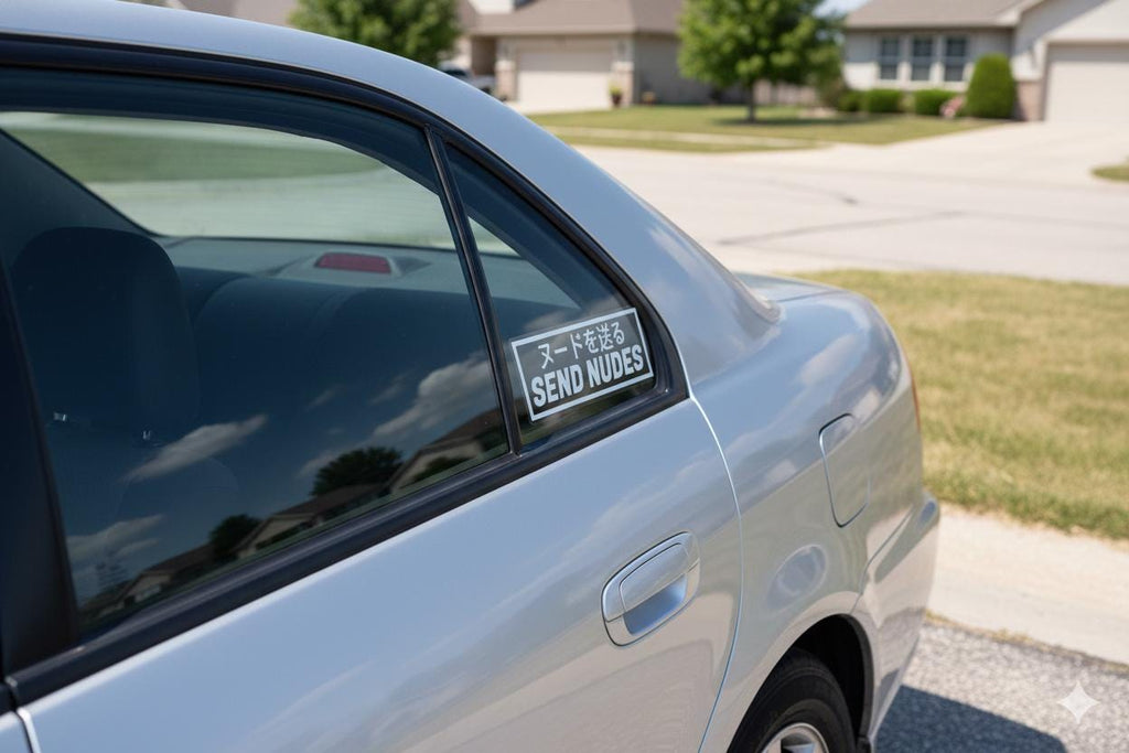 JDM Sticker for Car Window, Send Nudes Decal Japanese lettering