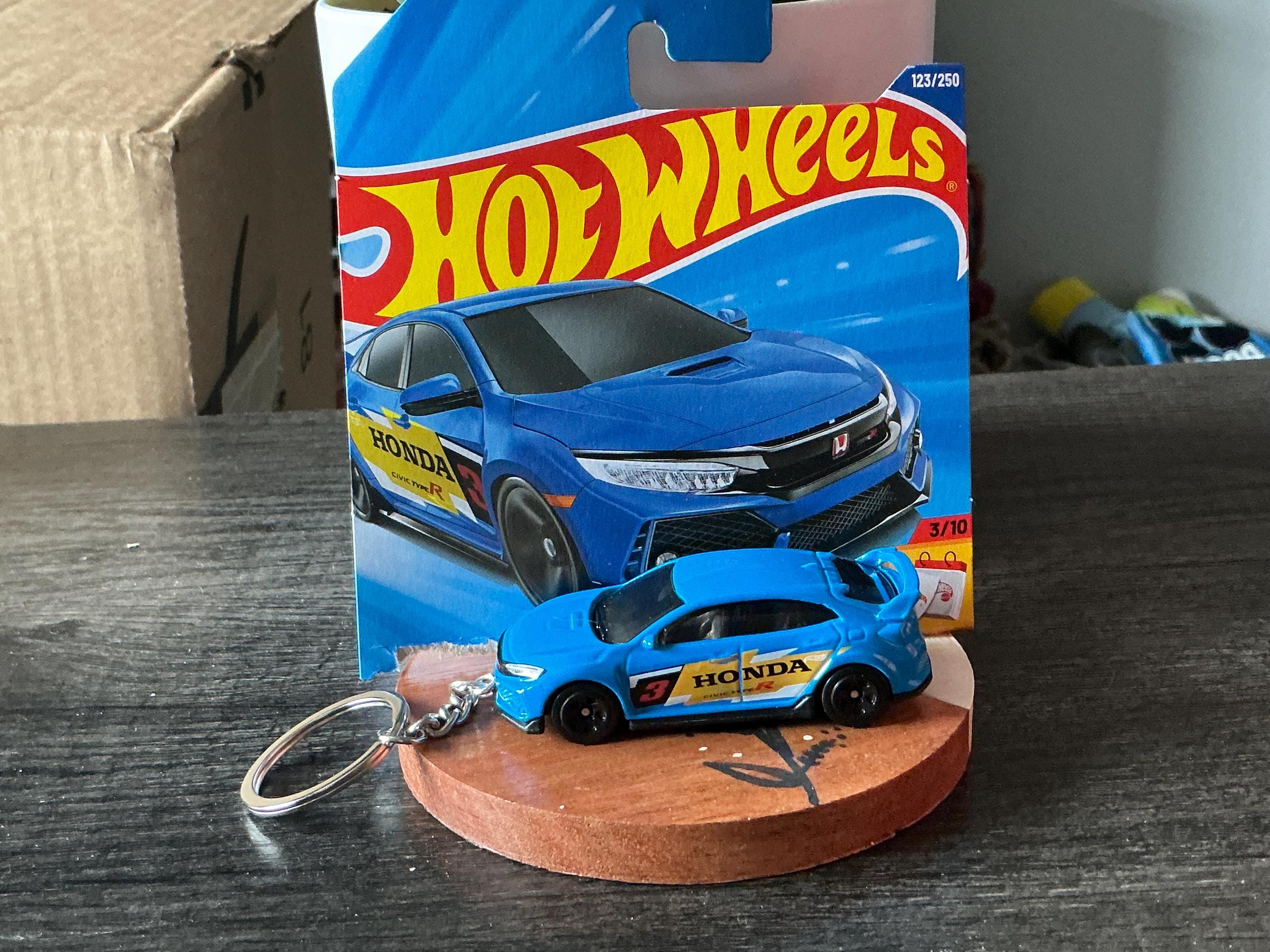 2018 Honda Civic Type R Keychain, FK8 Hot Wheels Keyring, JDM Car Accessories, Gift for Car Guy, Custom Diecast Car Keychain, Blue Civic key