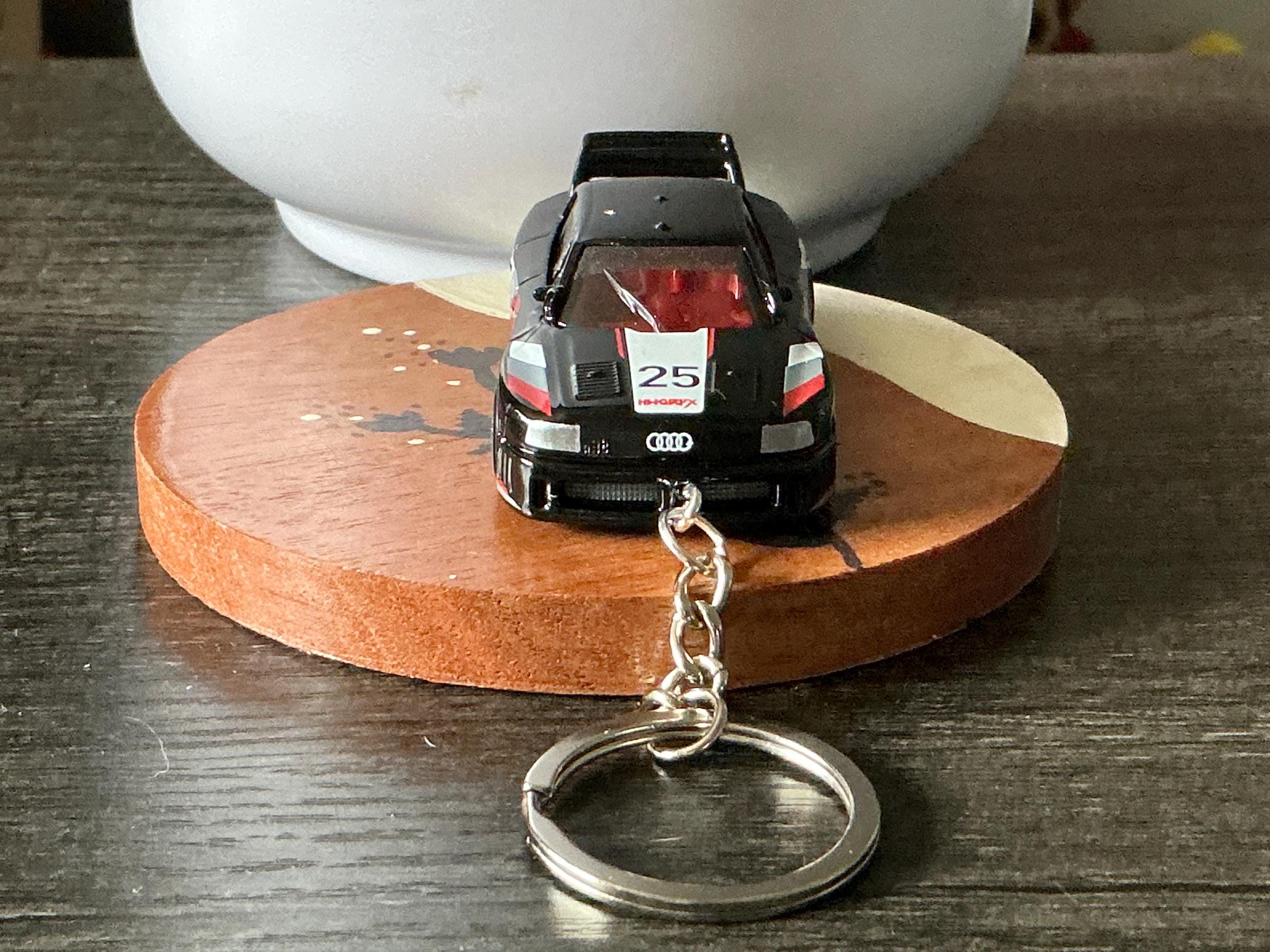 Audi 90 Quattro Keychain, Custom Hot Wheels Keyring, Retro Racer Diecast Accessory, JDM Style Euro Car Gift, Audi Quattro AWD Key Ring,
