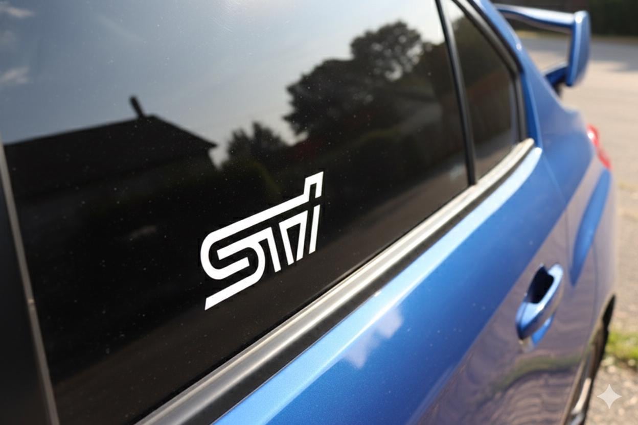 STi Vinyl Decal Sticker for Car Window - Subaru WRX STi Accessories - High Quality Bumper Sticker - Weatherproof Outdoor Vinyl