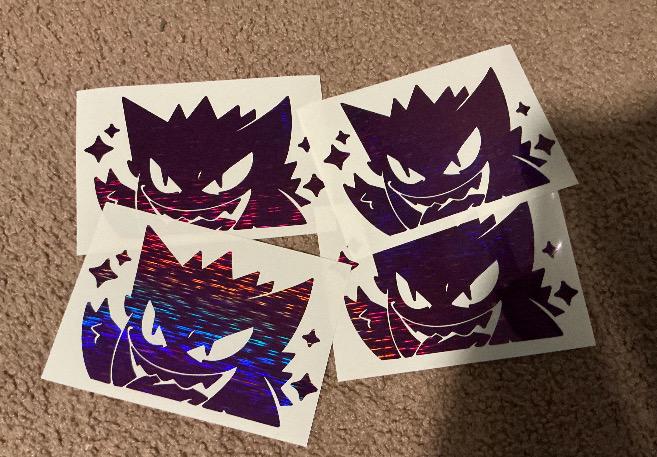 Gengar window peeker vinyl decal