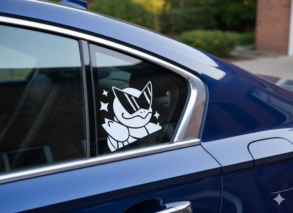 Peeking Squirtle Pokémon Sticker Cute Funny Car Decal