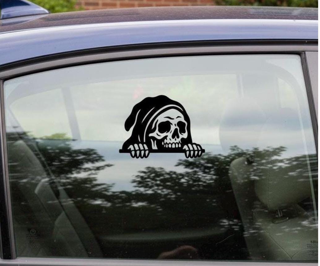 Grim Reaper Peeker Sticker: JDM Weatherproof Vinyl Decal | car decal sticker